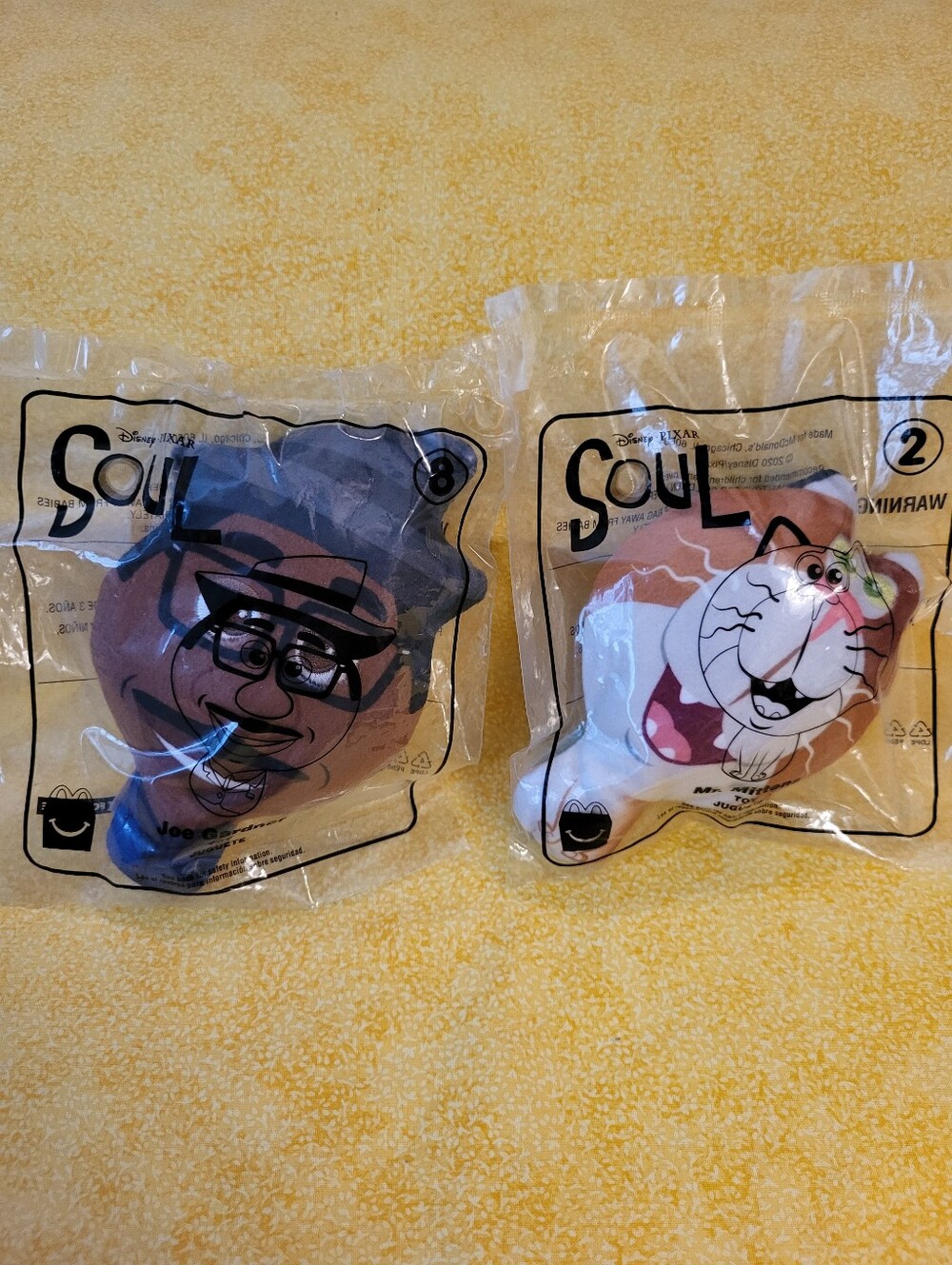 Mr. Mittens & Joe Gardner from Disney "Soul" (Happy Meal Plush Toys)